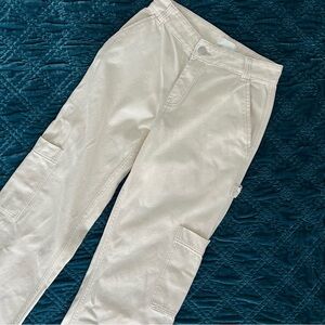 H&M Cream High-Rise Cargo Pants